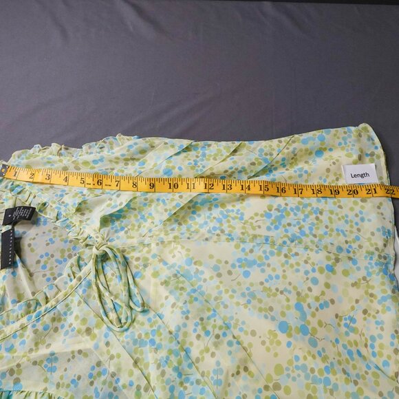 Apostrophe Womens Top 6 Green Retro Sheer Romantic Flowy Sheer Coquette Y2K - Picture 9 of 11